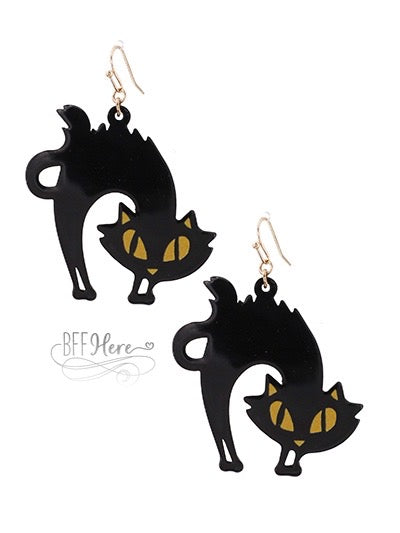 Black Cat Earrings - BFF Here