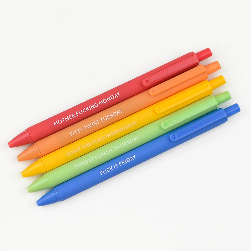 Days of the Week Pen Set Funny Edition - BFF Here