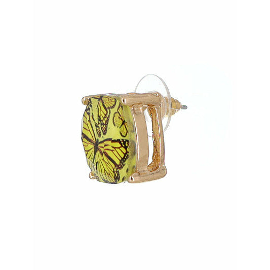 Butterfly Stud Earrings -- Yellow - BFF Here