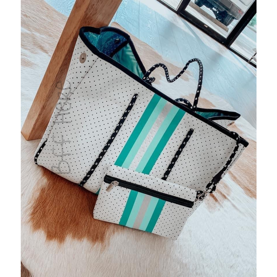 Neoprene Tote -- Teal Snake - BFF Here