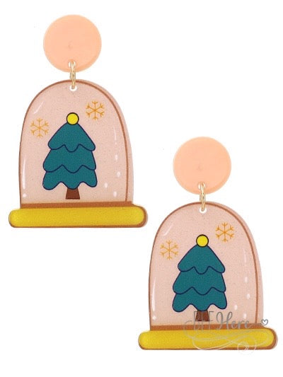 Snow Globe Tree Earrings - BFF Here
