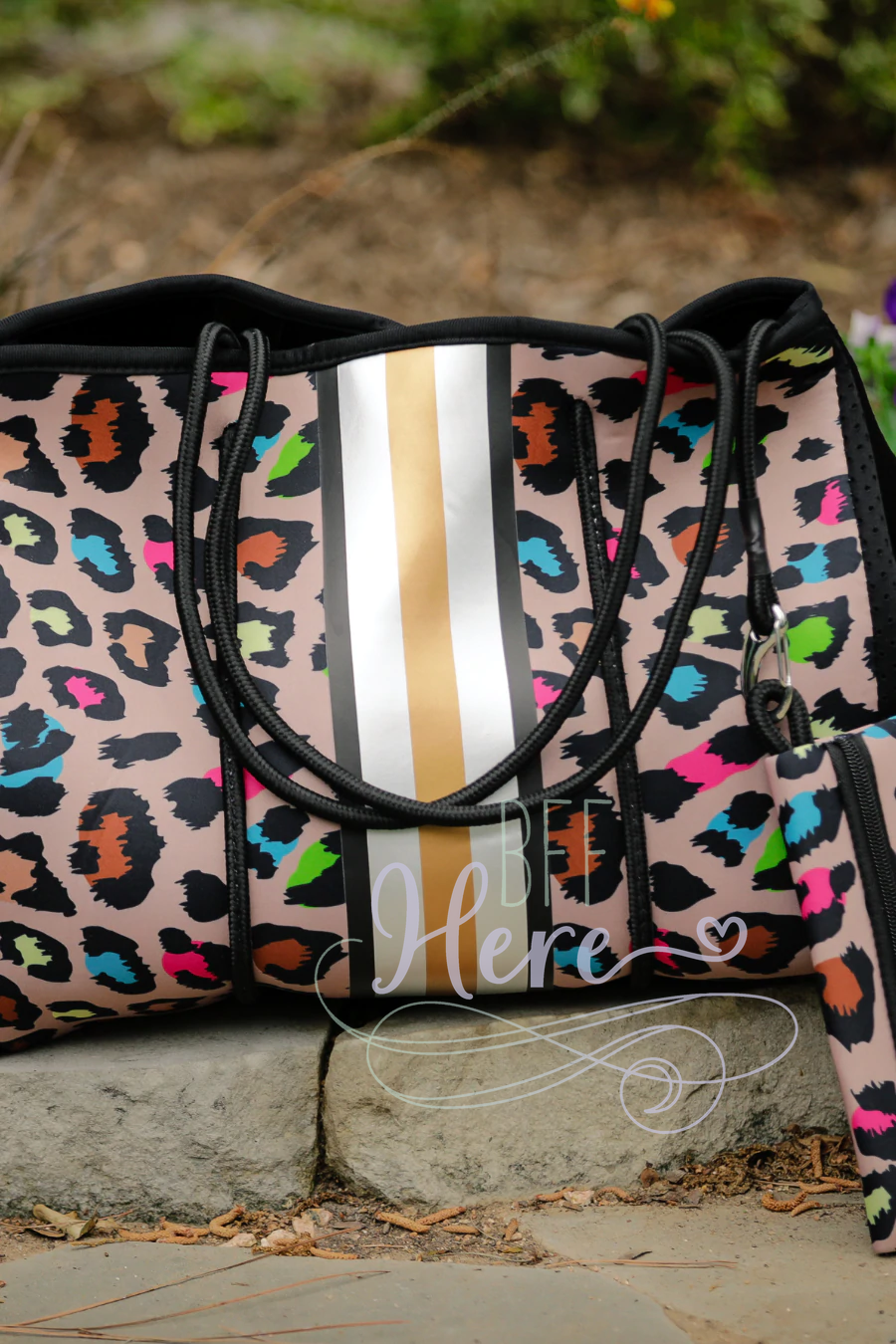 Neoprene Tote -- Splash of Color - BFF Here