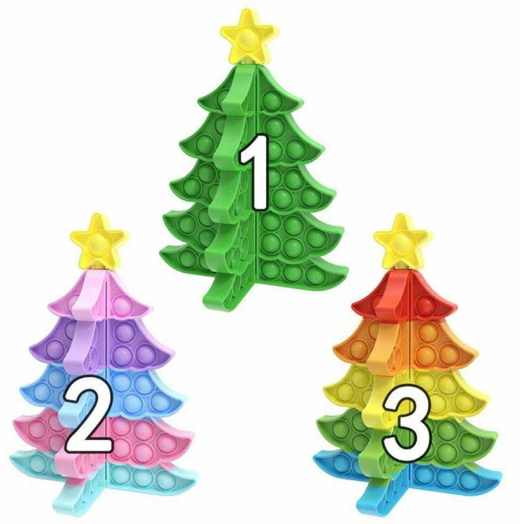 Pop-It Fidget 3-D Christmas Tree -- Choice of Color - BFF Here