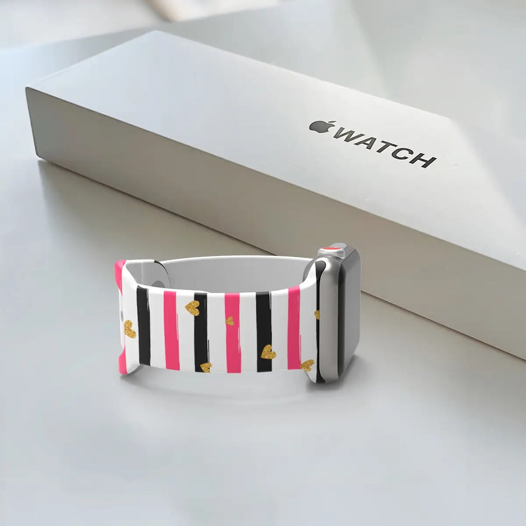 Apple Watch Bands -- Striped Hearts - BFF Here