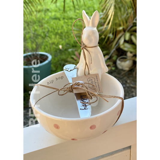 Sitting Bunny Dip Cup by Mud Pie -- Hip Hop Happy - BFF Here