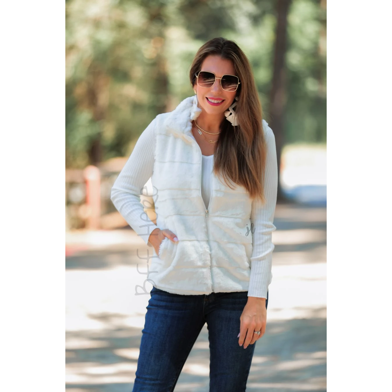 Bunny Slope Faux Fur Vest - BFF Here