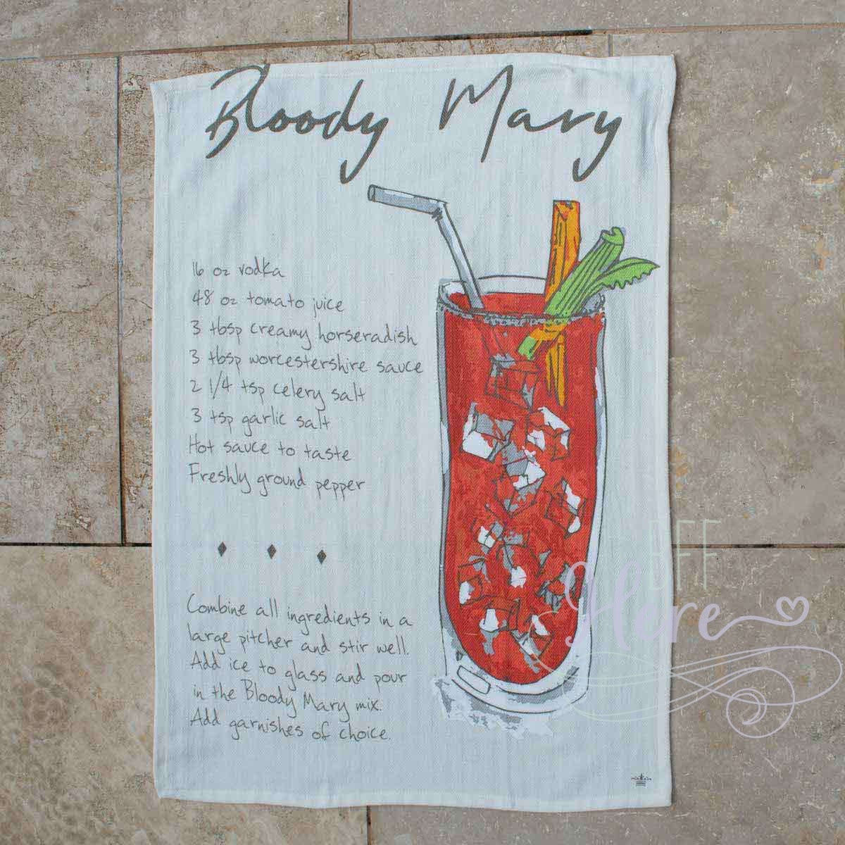 Bloody Mary Recipe Bar Towel - BFF Here