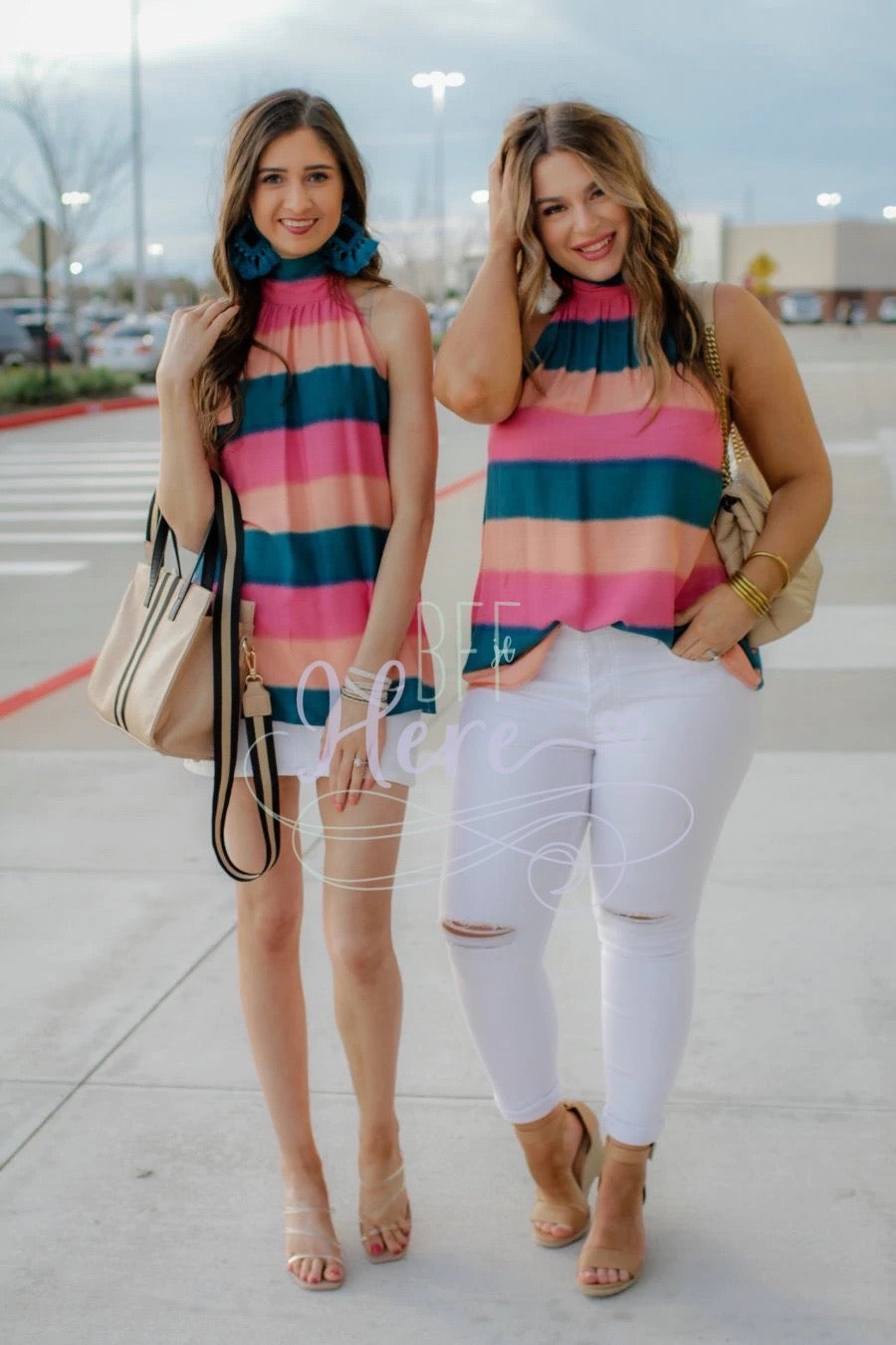 Sip Of Summer Striped Halter Top - BFF Here