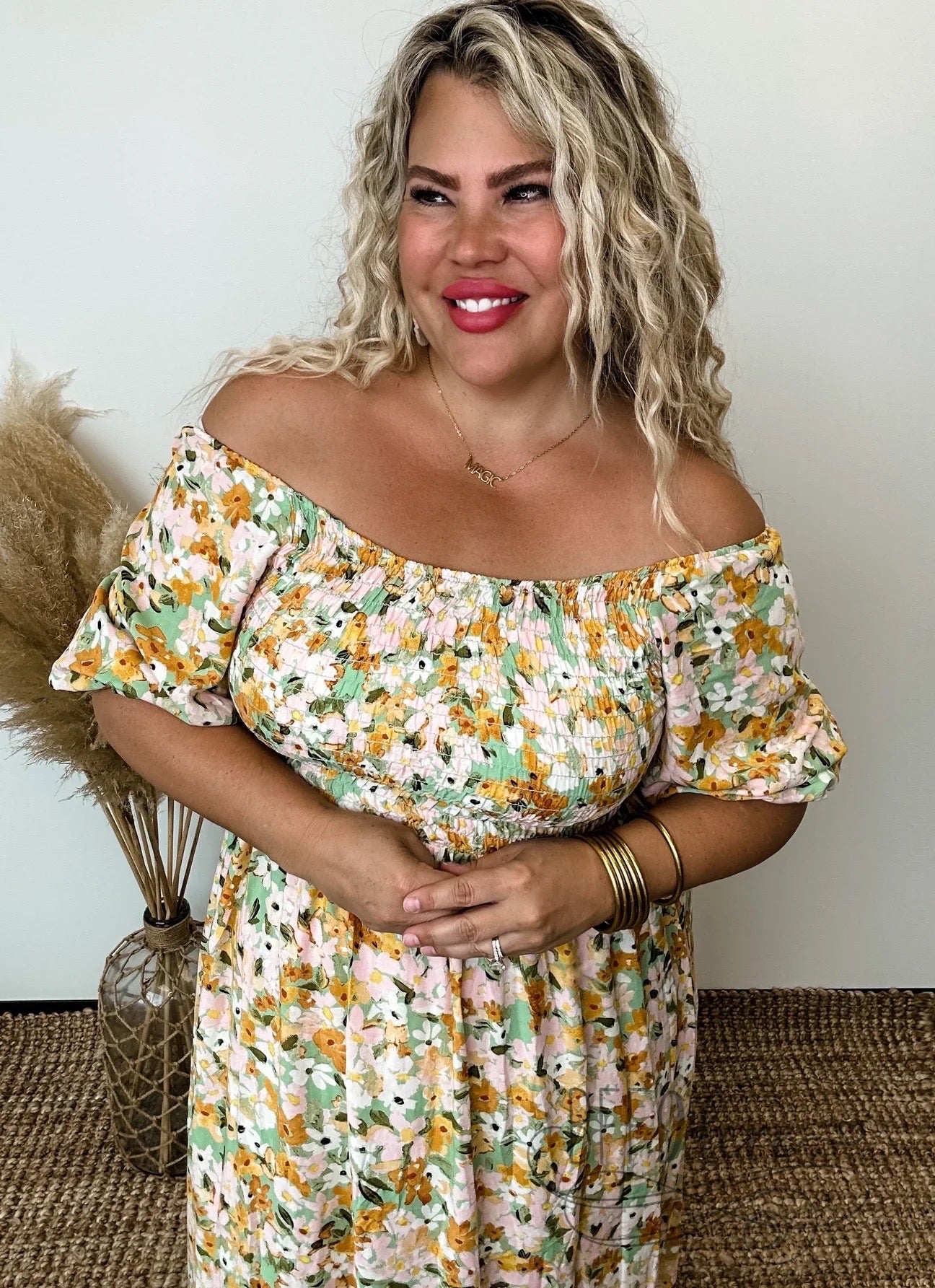 Laura Lynn Floral Smocked Dress - BFF Here