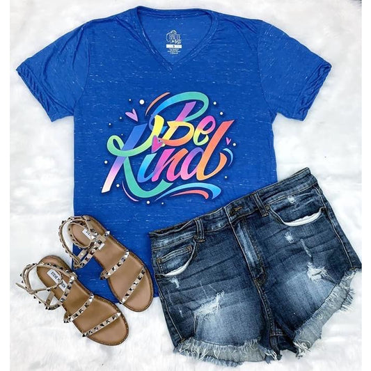 Be Kind Graphic V-Neck Tee - BFF Here