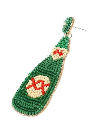 Favorite Beer Seed Bead Earring - BFF Here