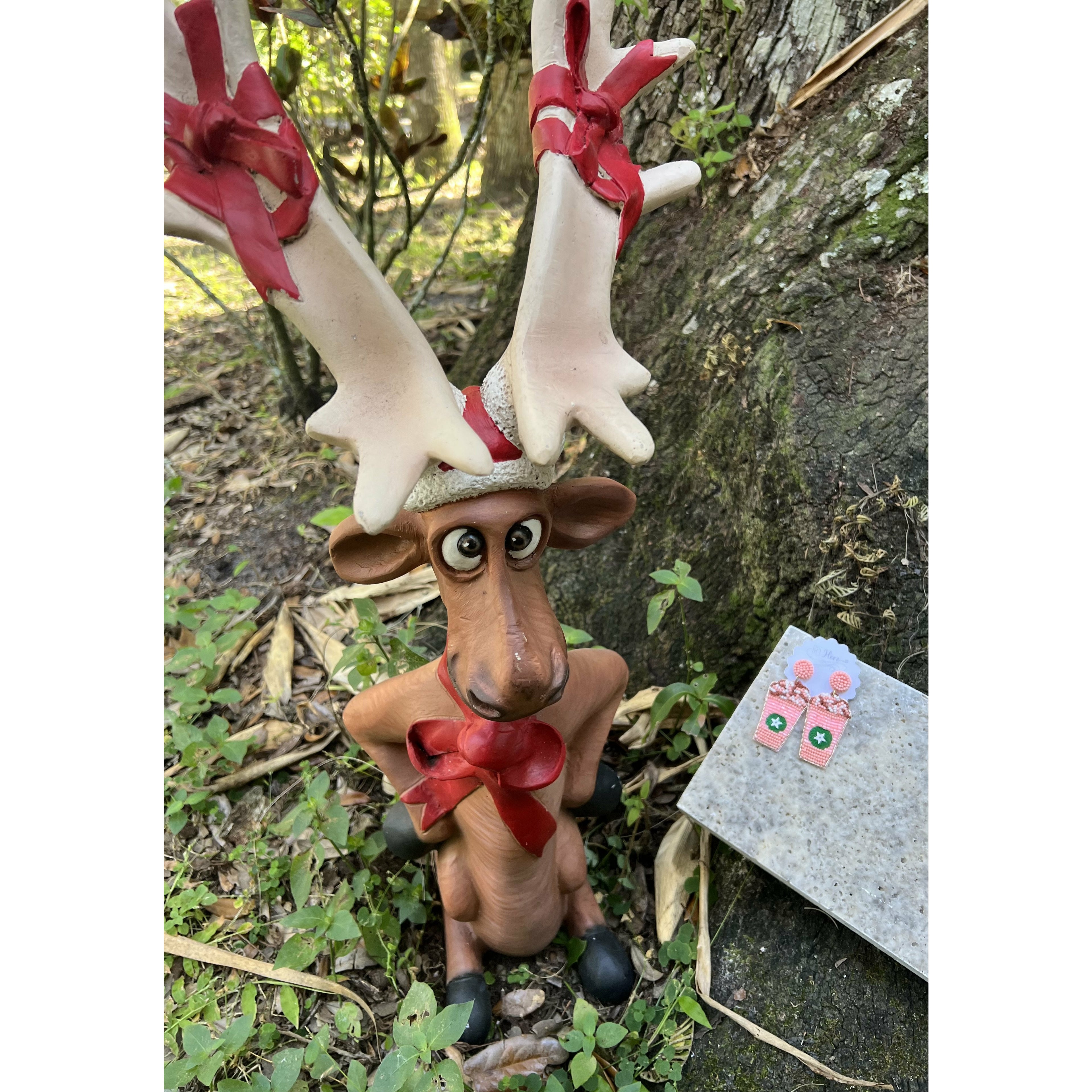 Pink Frappe Beaded Dangle Earrings - BFF Here