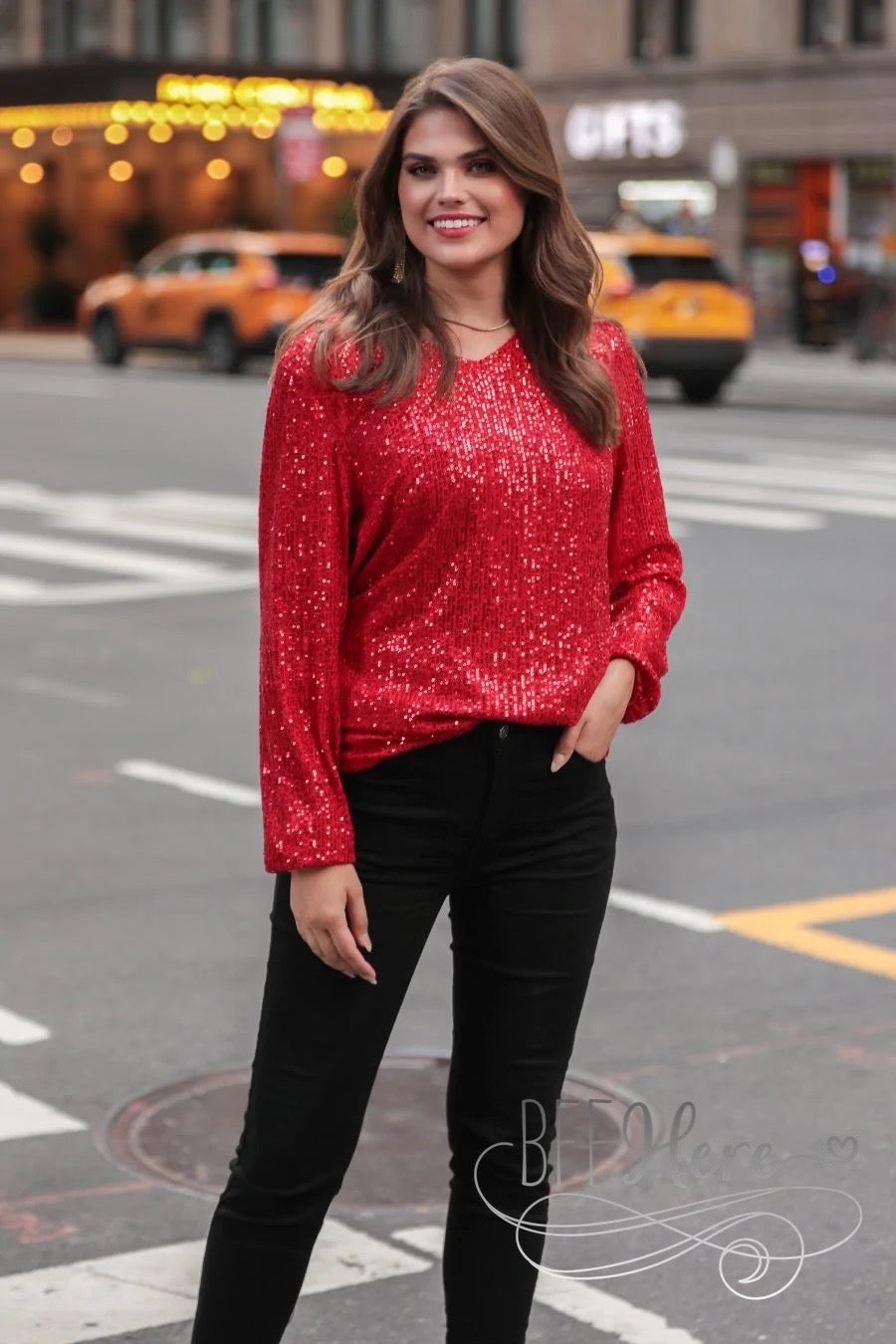 Star of the Show Sequin Top — Red - BFF Here