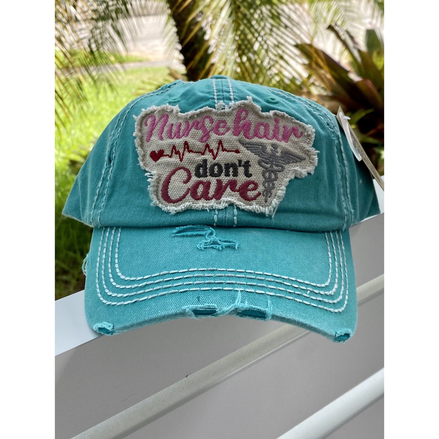 Nurse Hair Don't Care Hat - Turquoise - BFF Here