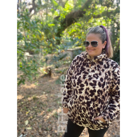 Nico Leopard Sherpa Pullover - BFF Here