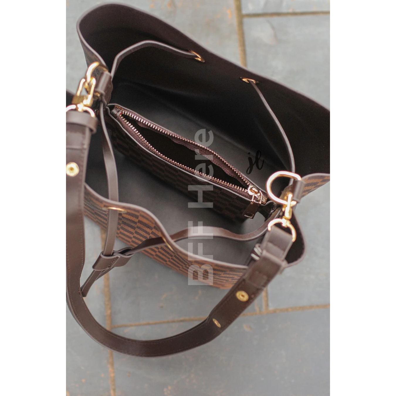 Crew Checkered Bucket Bag - BFF Here