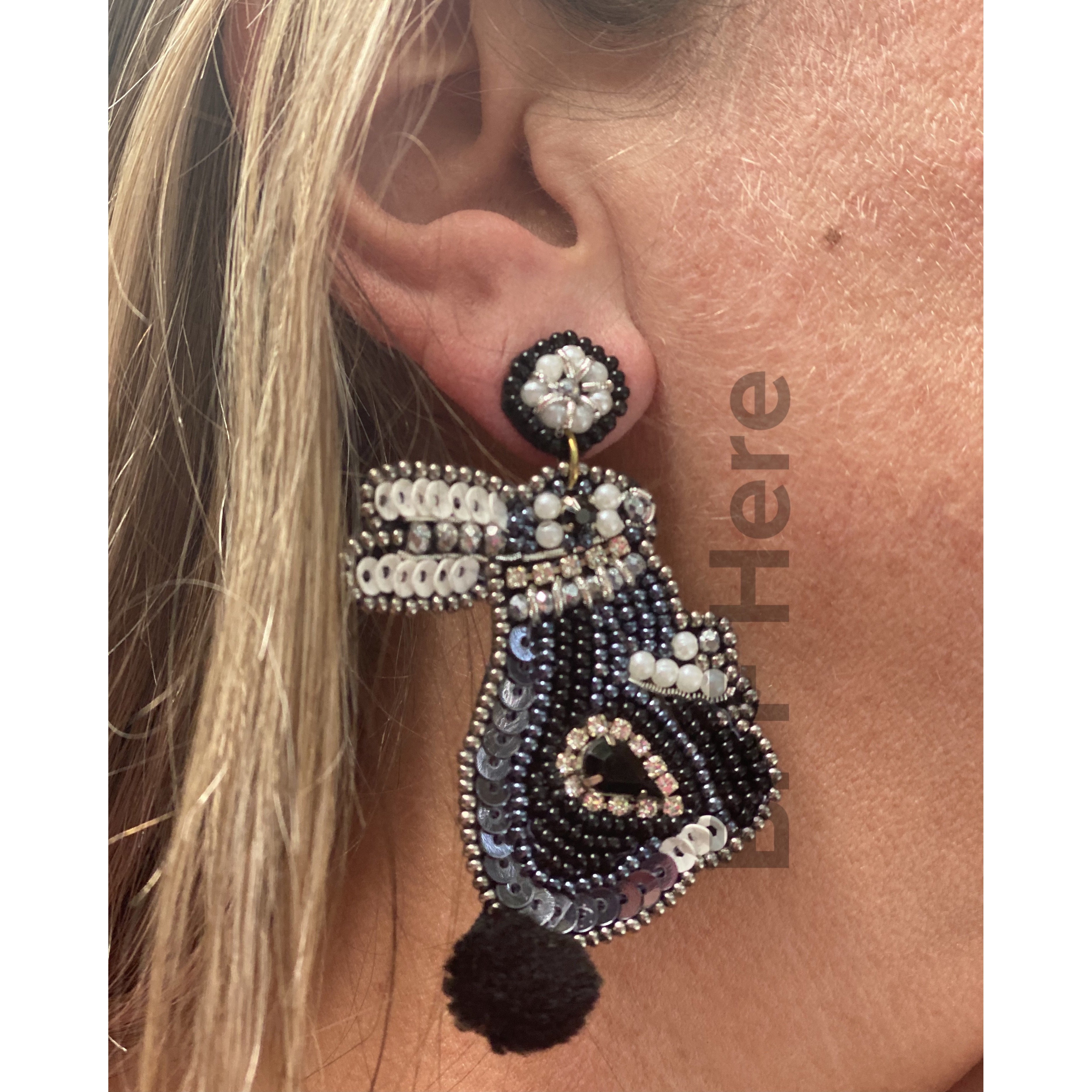 Easter Bunny Seed Bead Earrings -- Choice of Color - BFF Here