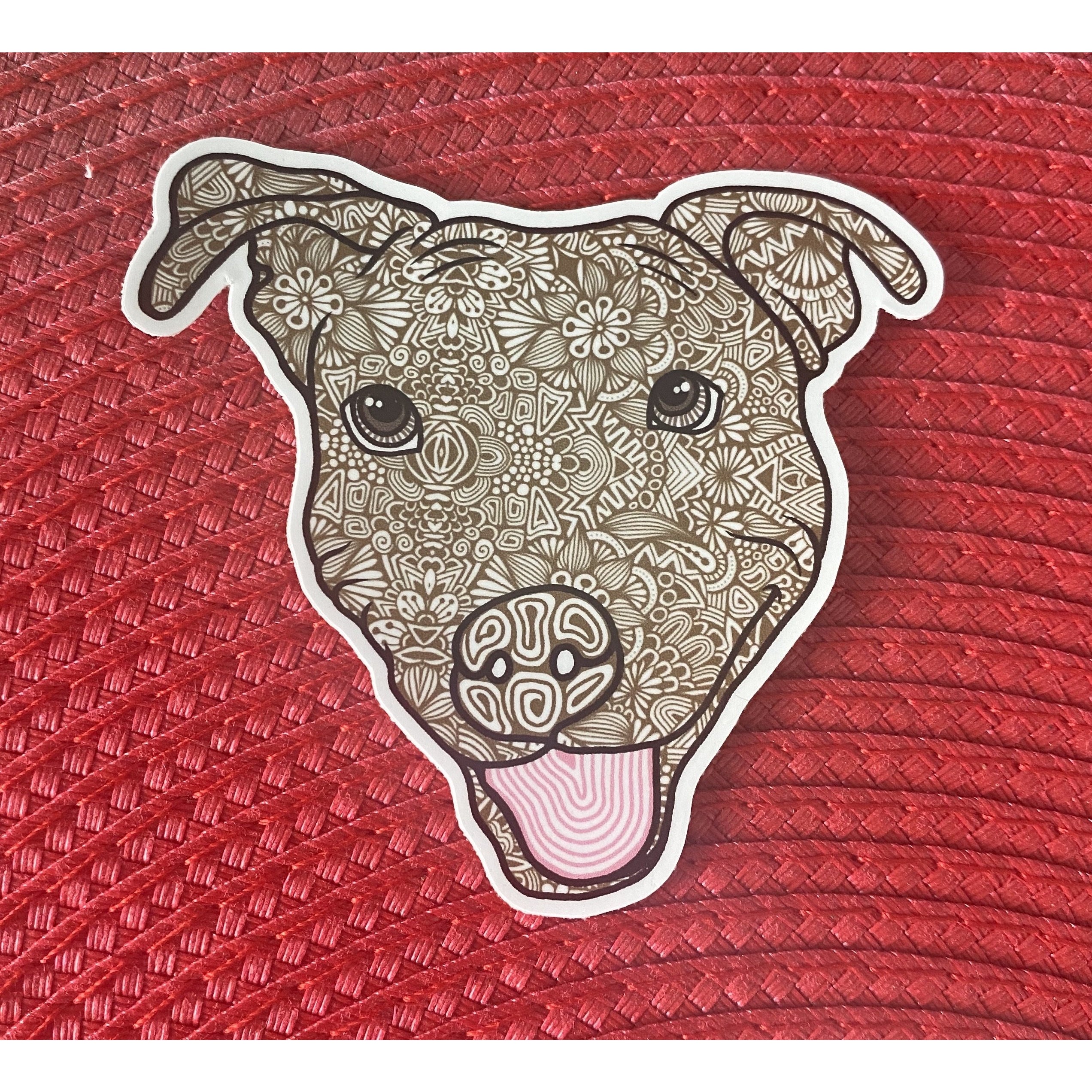 Brown Pitbull Sticker - BFF Here