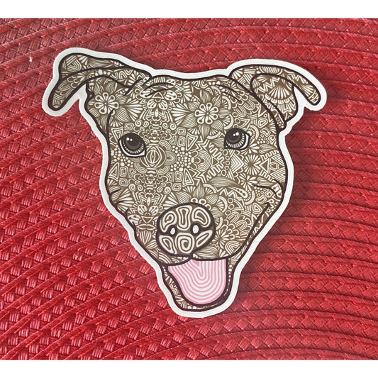 Brown Pitbull Sticker - BFF Here