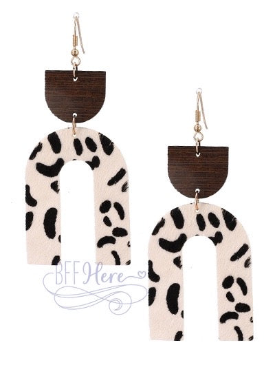 Animal Print Horseshoe Earrings — Choice of Color - BFF Here