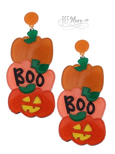 Stacked Pumpkin Earrings - BFF Here