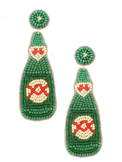 Favorite Beer Seed Bead Earring - BFF Here