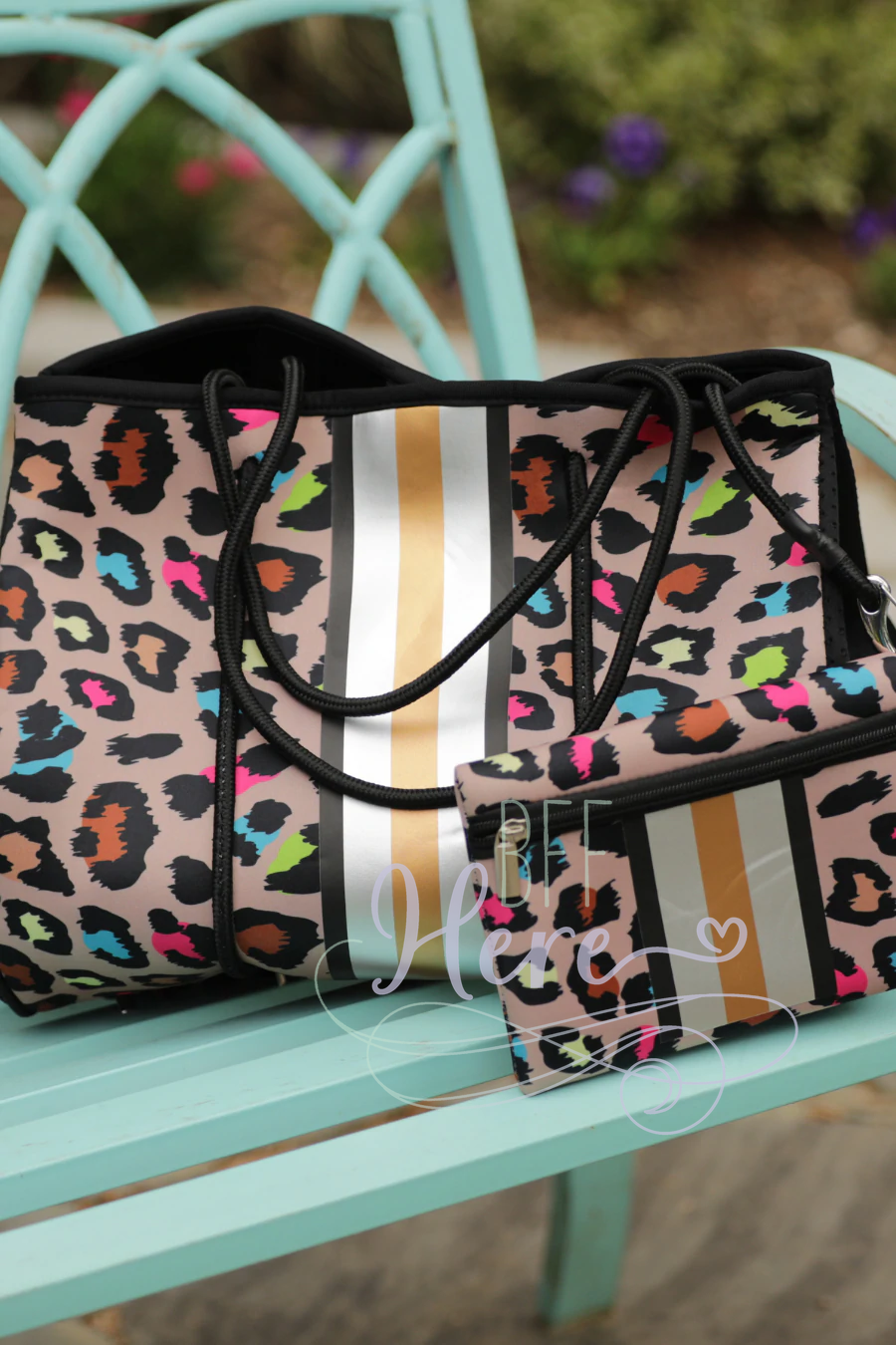 Neoprene Tote -- Splash of Color - BFF Here