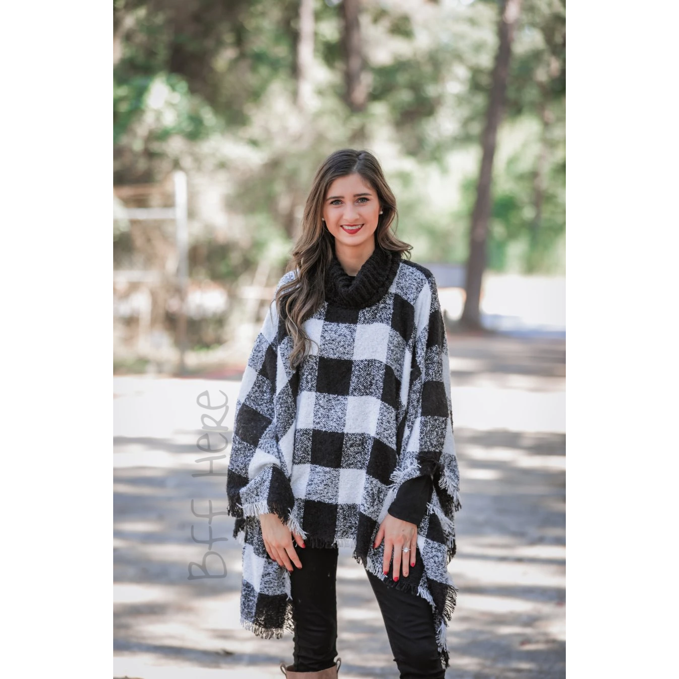 Alaska Buffalo Plaid Poncho - BFF Here