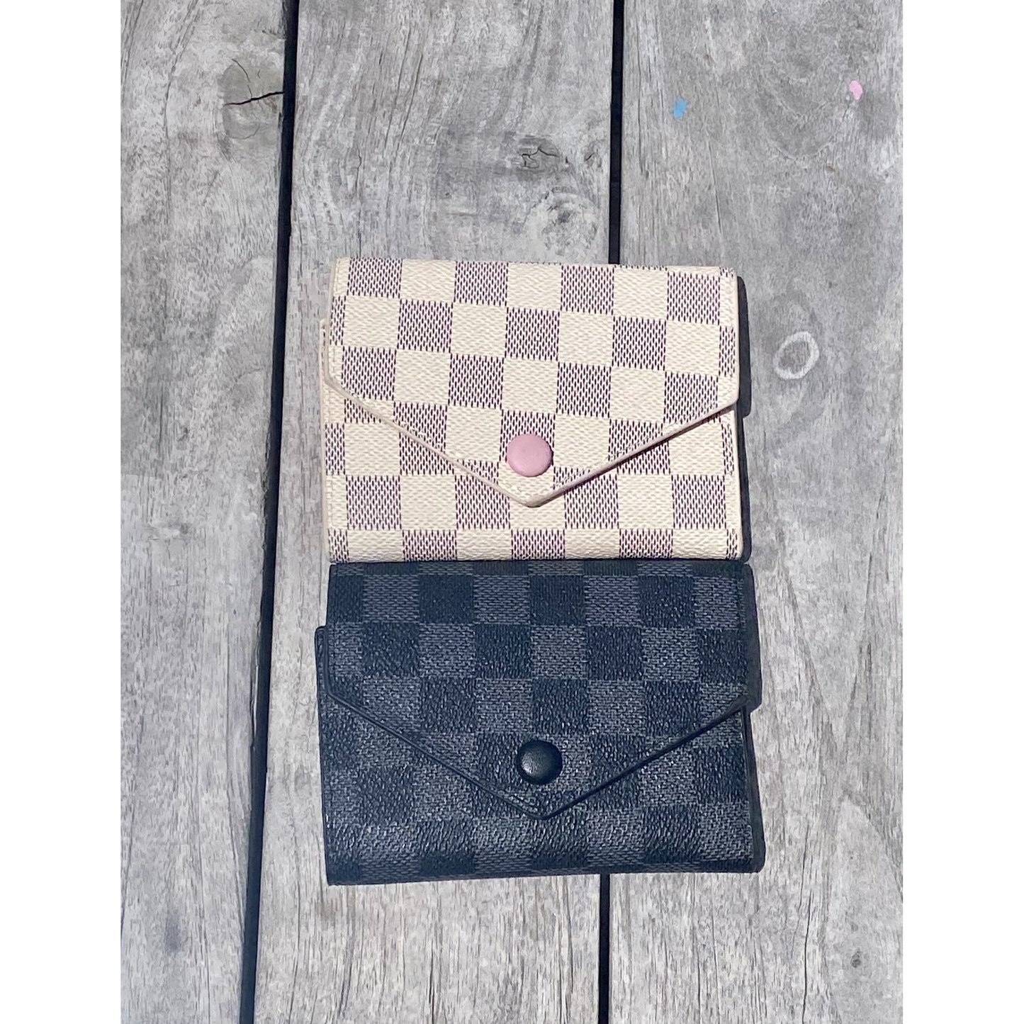 Cole Checkered Foldover Wallet — Choice of Color - BFF Here