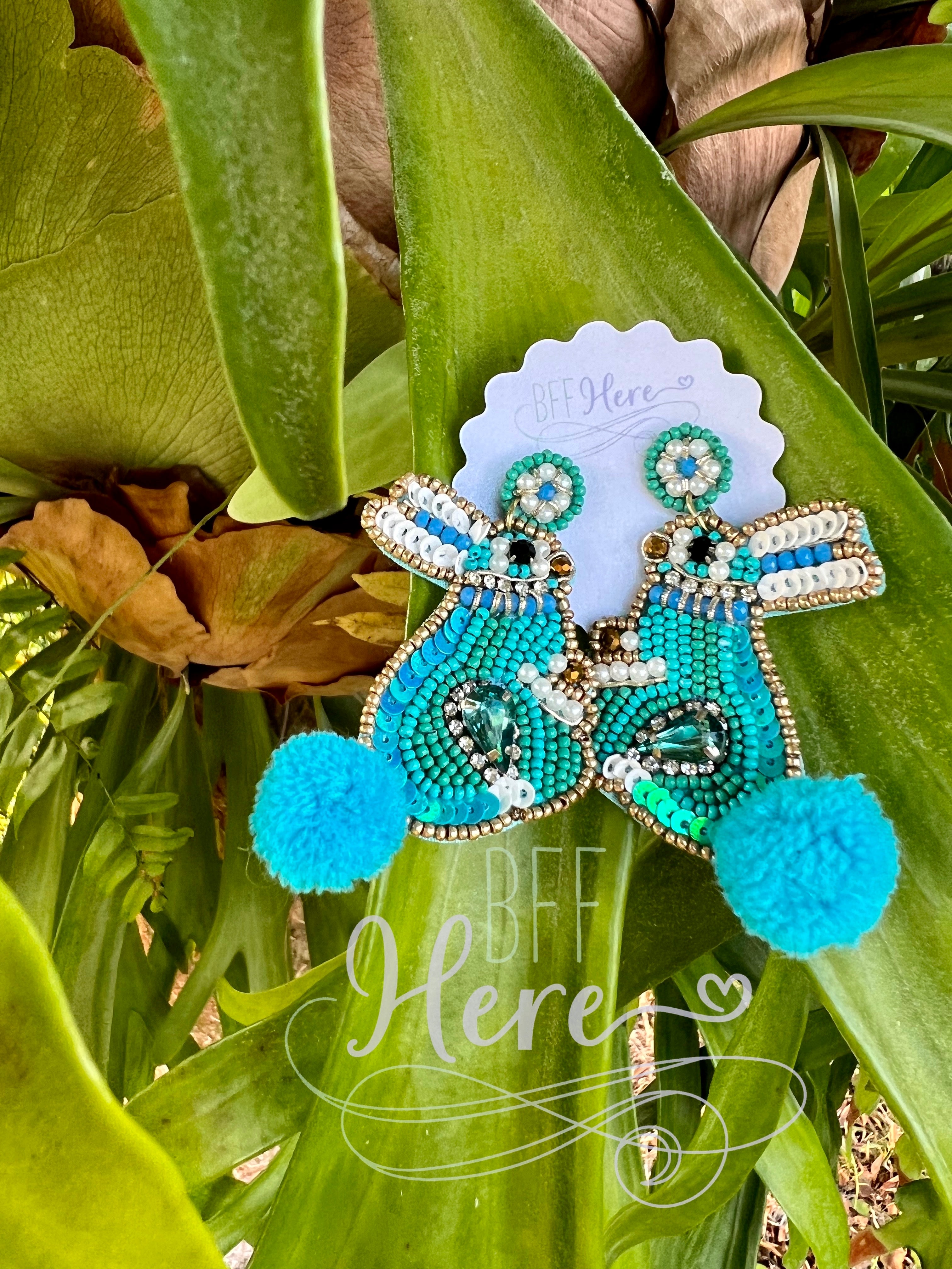 Easter Bunny Seed Bead Earrings -- Choice of Color - BFF Here