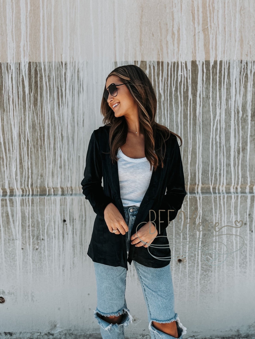 Nyx Velvet Blazer — Black - BFF Here