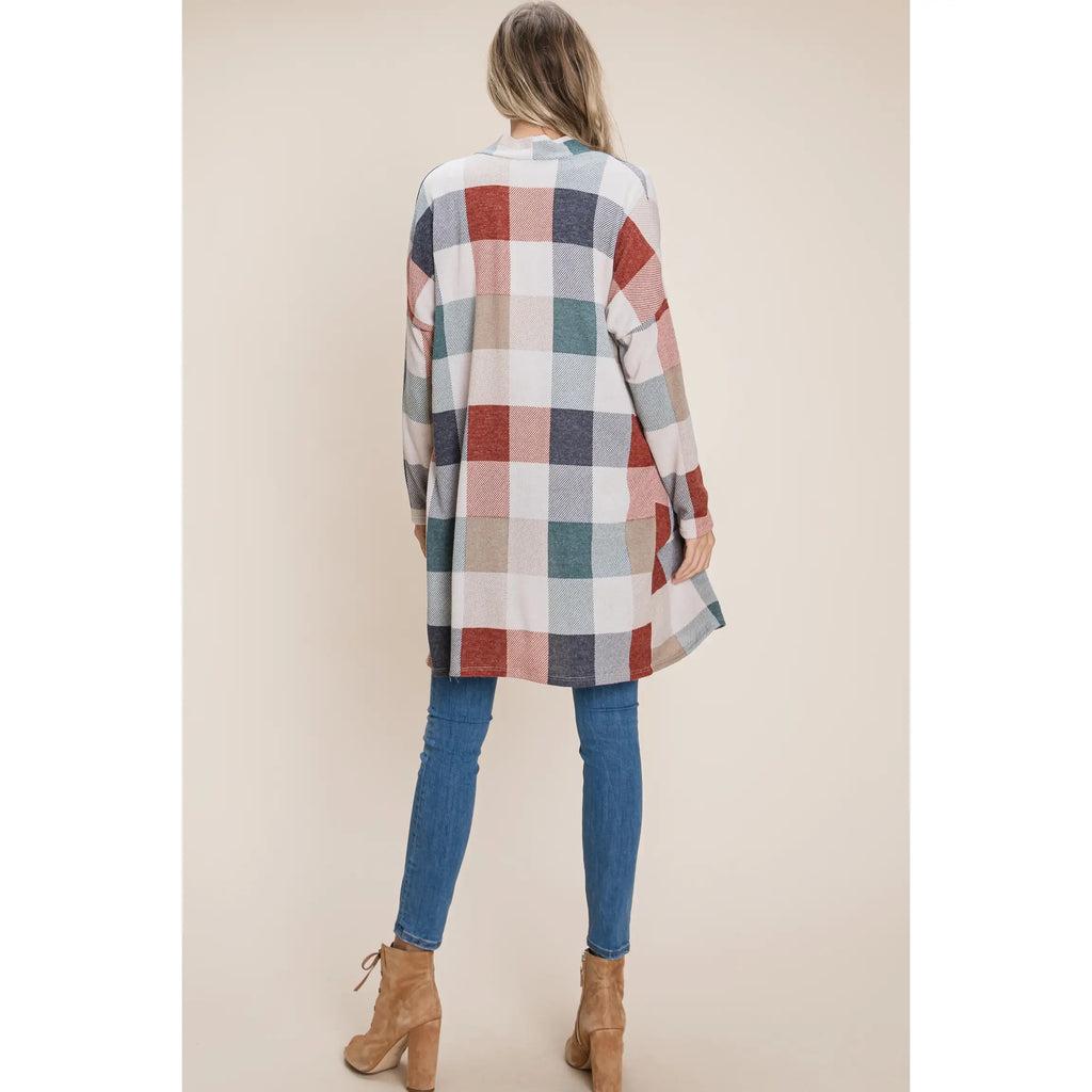 Bold Check Cardigan - BFF Here