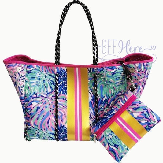 Neoprene Tote -- Tropical Voyage - BFF Here