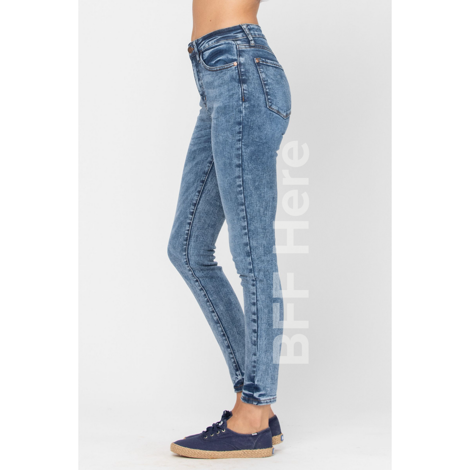 Acid/Mineral Wash High Waist Skinny by Judy Blue - BFF Here