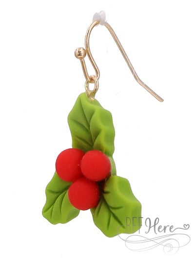 Holly Leaf Earrings - BFF Here