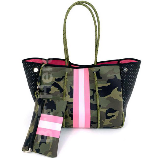 Neoprene Tote -- Sweet Camo - BFF Here