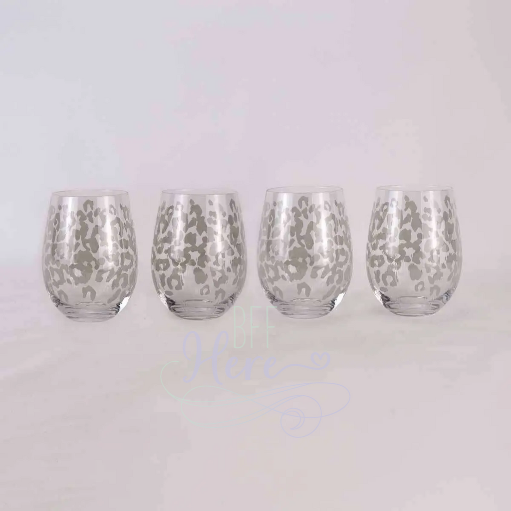 Leopard Wine Glass Gift Set - BFF Here
