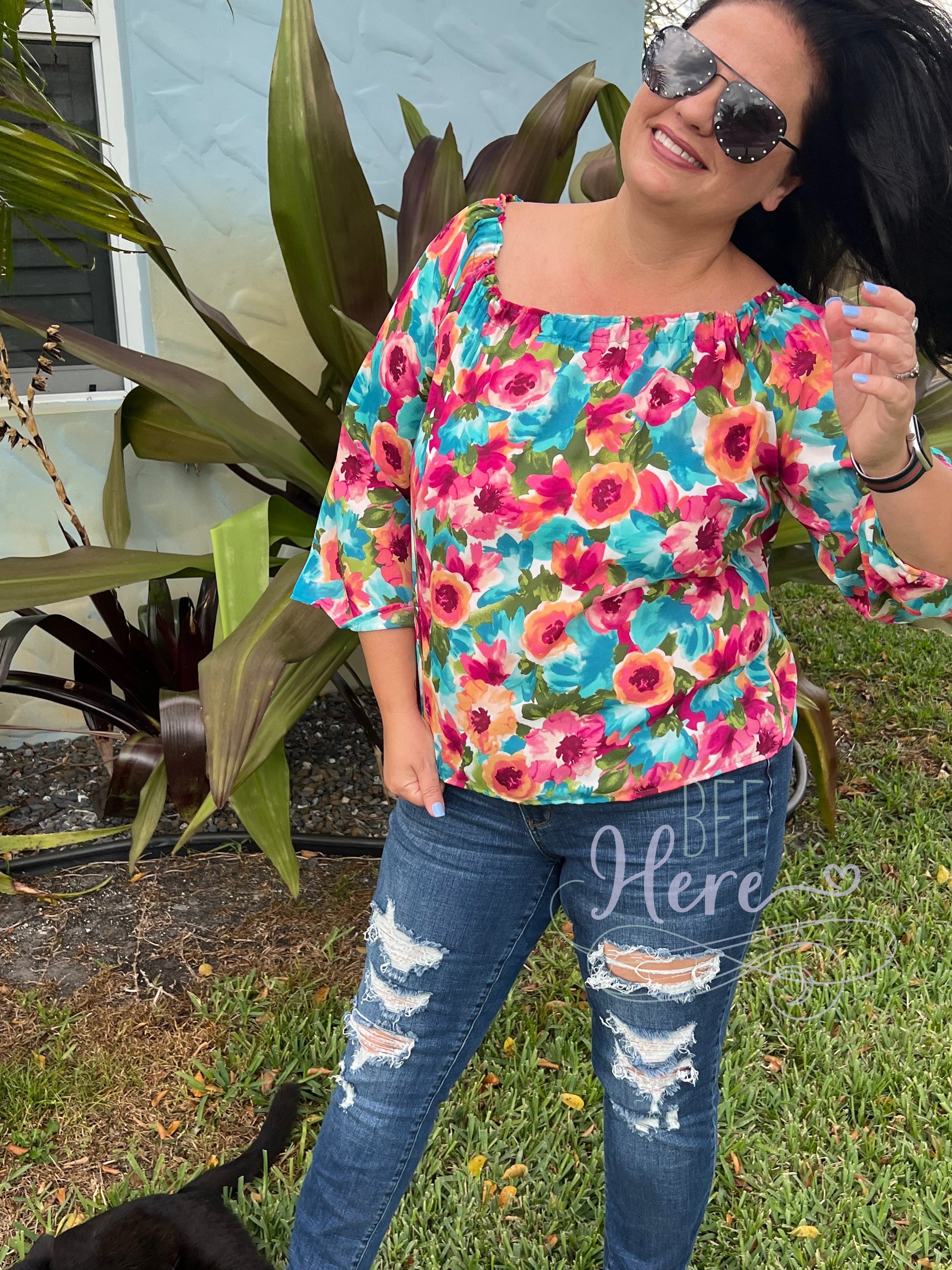 Key West Floral Off The Shoulder Top - BFF Here