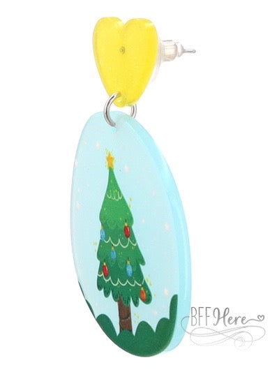 Tree & Snow Earrings - BFF Here