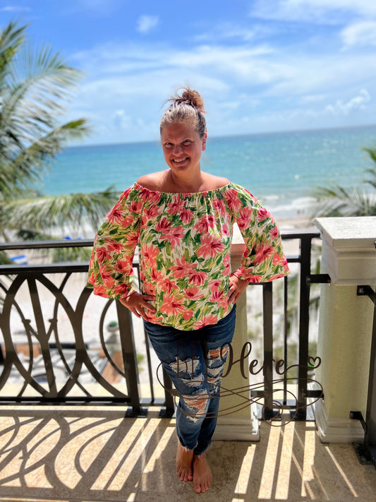 Raelynn Floral Off The Shoulder Top - BFF Here