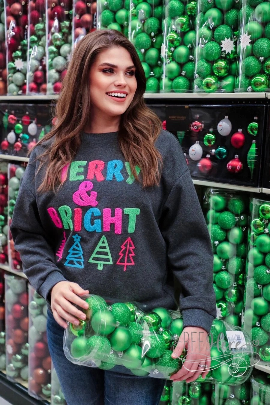 PREORDER-Merry And Bright Patch Sweatshirt - BFF Here