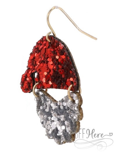 Glitter Santa Face Earrings - BFF Here