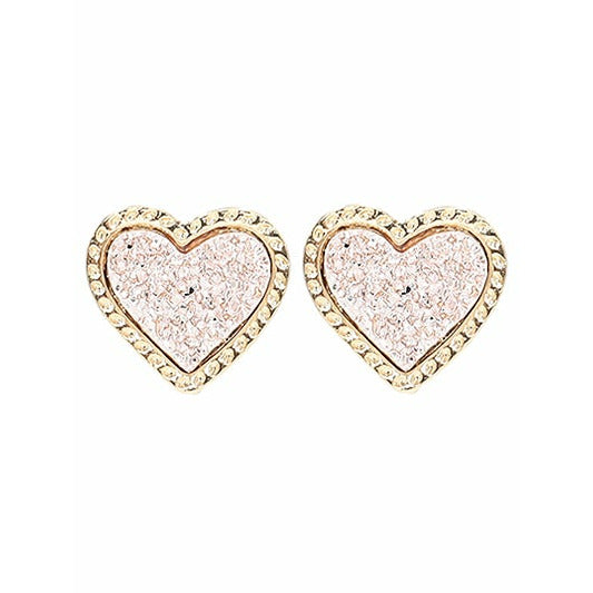 Druzy Heart Earrings - BFF Here