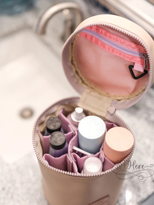 PREORDER—Barrel Organizer Toiletry Bag / Livin' My Happy Life - BFF Here