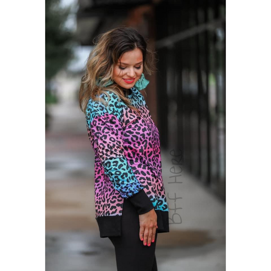 Dream In Color Leopard Tunic Top - BFF Here