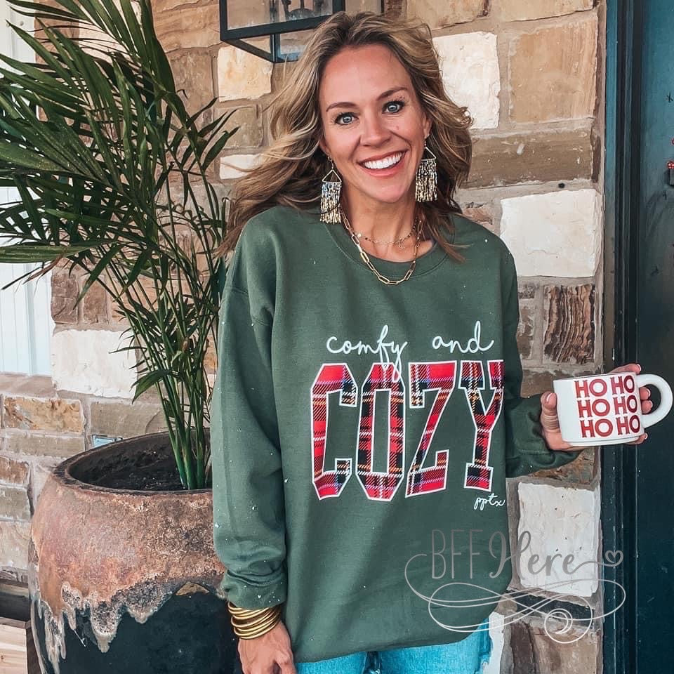 Comfy & Cozy Plaid Sweatshirt - BFF Here