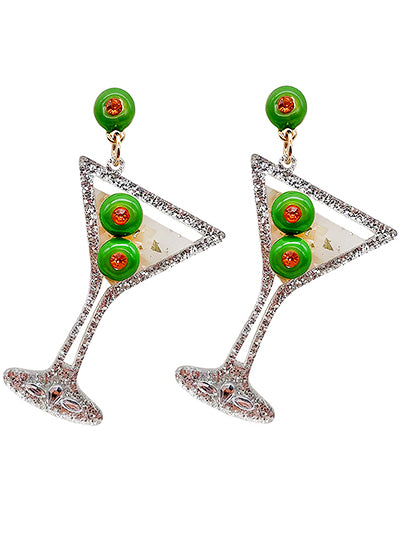 Martini Glitter Earrings - BFF Here