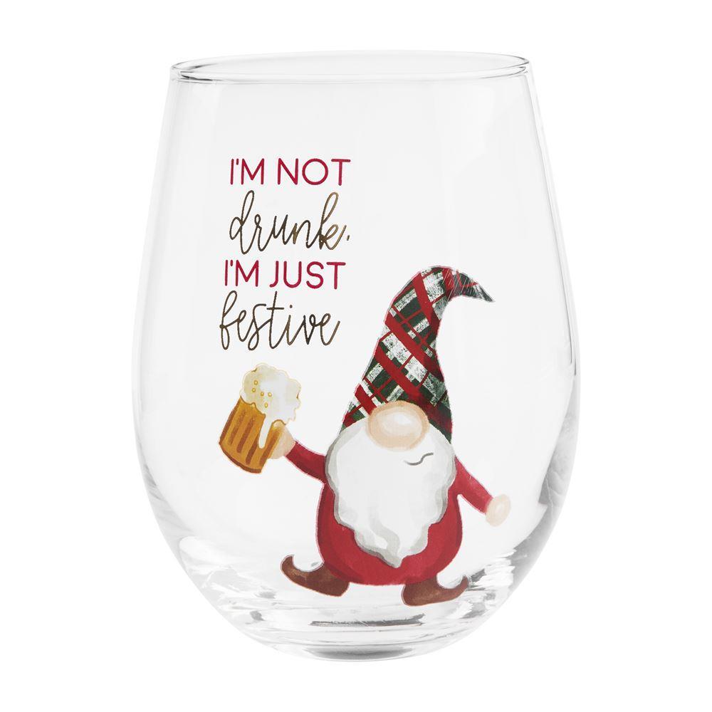 I’m Festive Gnome Wine Glass by Mud Pie - BFF Here