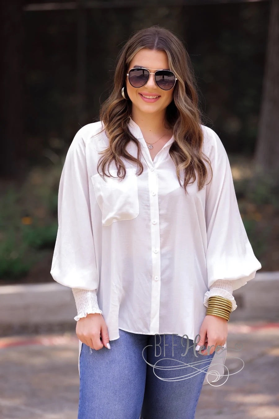 PREORDER-Journey Smocked Top — Ivory - BFF Here