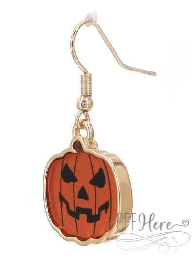 Frightened Pumpkin Earrings - BFF Here